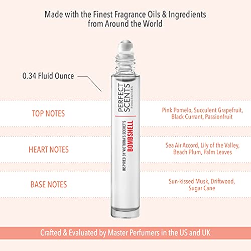 Perfect Scents Fragrances | Inspired By Victoria's Secret's Bombshell | Rollerball | Women’s Eau De Toilette | Vegan, Paraben Free | Never Tested On Animals | 0.34 Fl Oz #TOP7