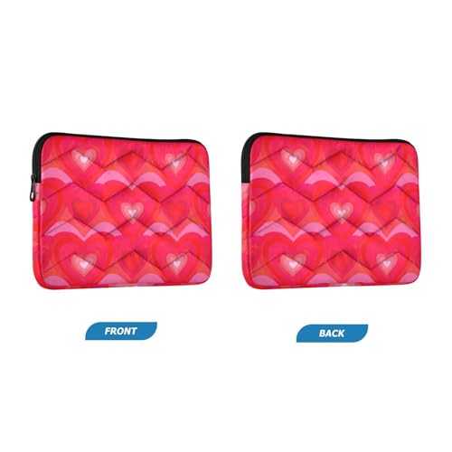 Funda para portátil de 15 pulgadas color Retro Hearts Rojo miniatura 2