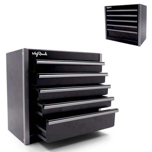 MayRecords Tragbare Werkzeugkasten aus Metall mit 5 Schubladen, kleine Multi-Zweck-Aufbewahrungsbox