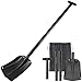 COFIT 43" Long Retractable Snow Shovel of Aluminium Alloy for Car Outdoor Camping and Garden, Four-Piece Construction, Black, with T-Shaped Handle