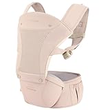 Bebamour Baby Carrier Newborn to Toddler Baby Carrier Hipseat 0-36Months with Head Hood, 3 PCS Teething Pads, Waist Extender, Storage Bag & Pacifier Case (Pink) - Image 9
