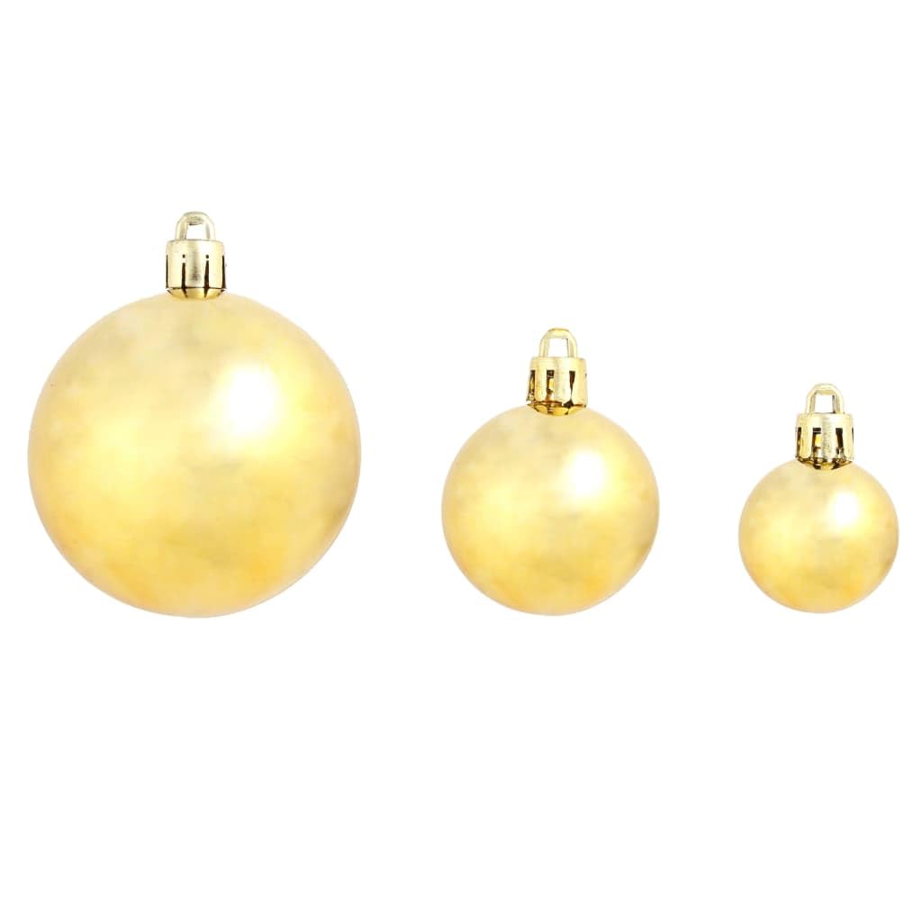 Lot de 100 boules de Noël 3/4/6 cm, dorées, mates, brillantes, scintillantes, boules de Noël