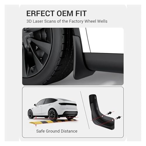 Bavettes Garde-Boue pour Tesla Model Y Juniper 2025-2026 sans Perçage Antichoc
