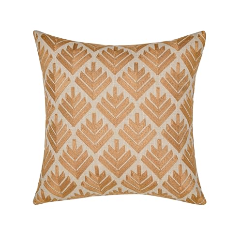 Image of Wakefit Designer Cushion Cover | 16x16 inch | Heavy Embroidery | Premium Cotton Fabric on Front & Back | Pack of 1 | Pine Brown | Brown