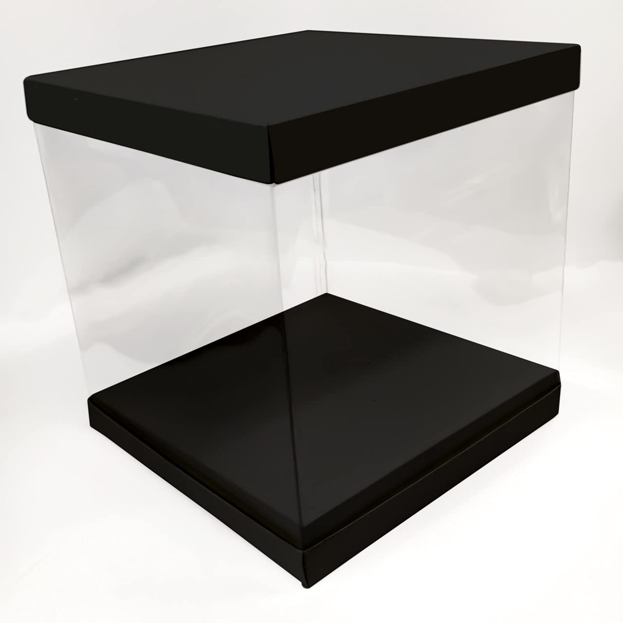 Intactmedia Pinata Cake, Tall Cake Box, Fully Transparent (Pack of 5) Color Black Size 10