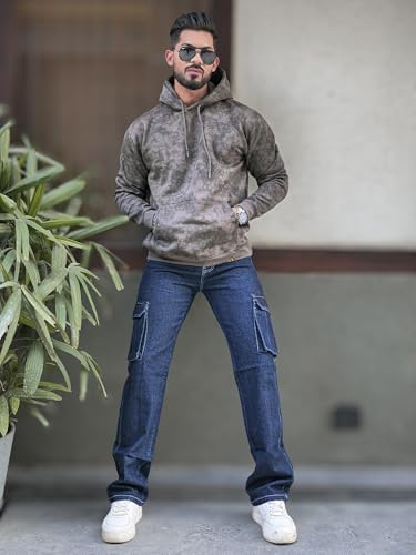 Image of Maniac Mens Spray Printed Hooded Neck Full Sleeve Loopnet Sweatshirt for Men