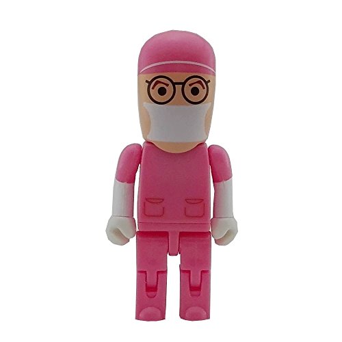 Aneew 16GB 2.0 Pink Hat Doctor Surgeon Robot Hospital USB Flash Drive Memory Stick Pendrive Thumb Graduation Gift for Medical Staff