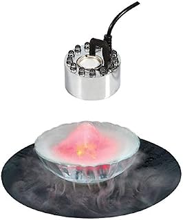 Mister Maker Fogger Water Fountain,Ultrasonic Water Pond Fogger 12 LED Red Yellow