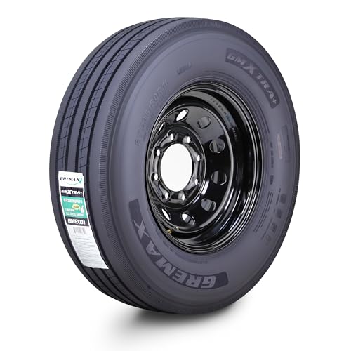 GREMAX All Steel Trailer Tire Wheel Assembly ST235/80R16 16-Ply H 130/126M w/8 Lug on 6.5 PCD Black Mod Wheel