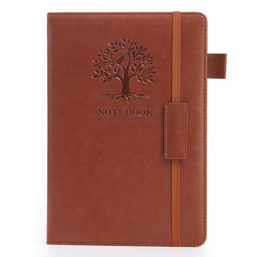 M&G Lined Journal Notebook, 256 Pages A5 Hardcover Leather Journal,
