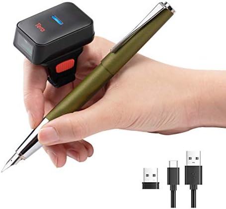 Tera Mini Barcode Scanner Portable 1D Laser Bluetooth Wireless Pocket Size Bar Code Reader 3 in 1 (2.4G Wireless & USB Wired & Bluetooth) for 1D Barcodes Vibration for Mobile Payment, 1100L