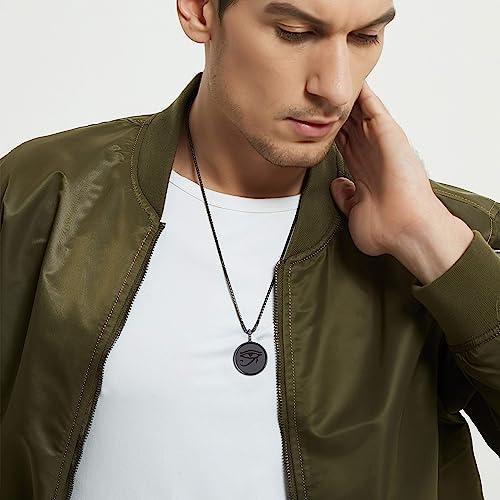 COAI Black Obsidian Necklace - Horus Eye & Tree of Life Designs2