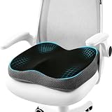 XUNIVERS Cuscino Ergonomico per Sedia,Cuscino in Schiuma di Memoria e Gel Premium con Base Antiscivolo per Lungo Comfort,Cuscino di Supporto per l'anca per Sedia da Ufficio,Sedile Auto,Sedia da Gaming