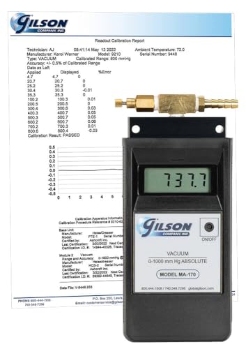 Digital Residual Pressure Manometer, NIST Certified (115V, 60Hz)