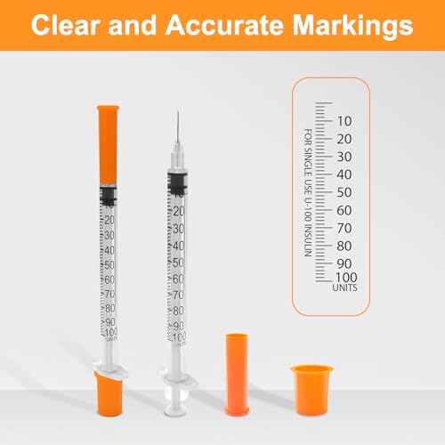 30 Pack U-100 Syringes with Needle, 1ml/cc 30G 5/16" (8mm) Syringe — view 5