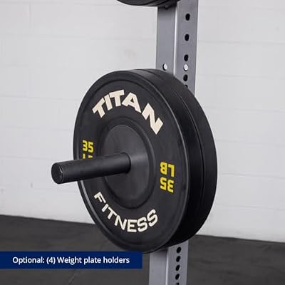 Titan Fitness X-3 Series Bolt-Down Power Rack, Rackable 1650 LB Cage, 1.25 and 2 Pull Up Bars, Standard J-Hooks, Weightlifting and Strength Training