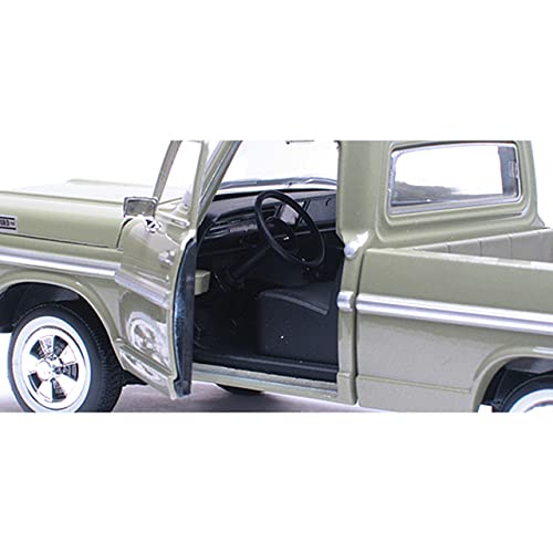 Motor Max 1969 Ford F-100 Pickup, Green - Motormax Premium American 79315-1/24 Scale Diecast Model Car - Thumbnail 4