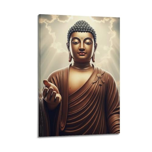Tableau Bouddha sur toile moderne de 50x75cm pour décoration zen
