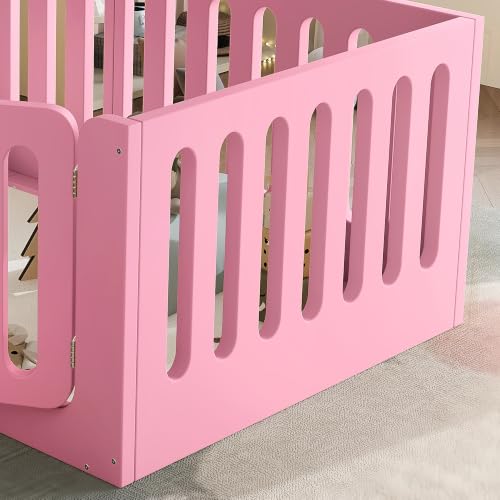 Image of Bellemave Twin Montessori Floor Bed Frame,Pink