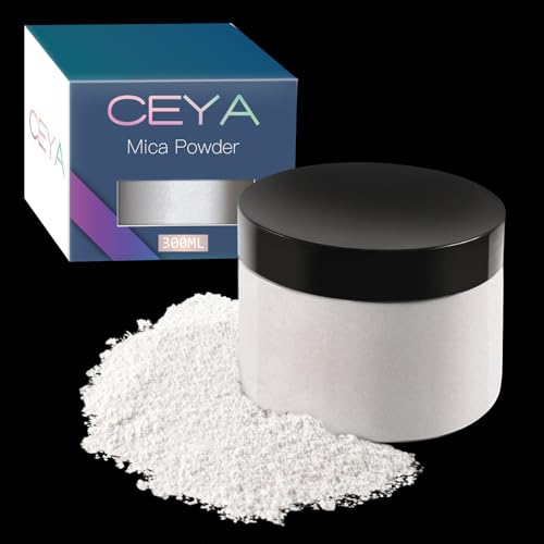 Ceya Glimmer Pulver, 5.3oz/150g Porzellan Weiß Pearlescent Effekt Farbpigment Pulver für Epoxidharz, Tumbler, Schleim Bad Bombe, Seifenfarbe, Schleim, Kerze, Harz Handwerk, Farbe, Schmuck, Nagellack