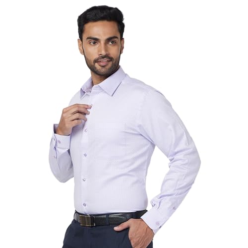 Image of Raymond Slim Fit Pure Cotton Structure Pattern Semi Cut Away Collar Formal Shirt
