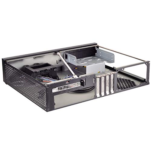 Gabinete SilverStone Milo ML04 para PC de Medios y Centro de Entretenimiento (HTPC), Micro-ATX, con puerta frontal de aluminio y cuerpo de acero, modelo SST-ML04B, color negro miniatura 5
