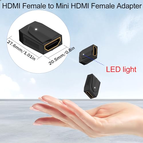 Adaptador HDMI hembra a Mini HDMI hembra 8K QIANRENON 2 pzas miniatura 5