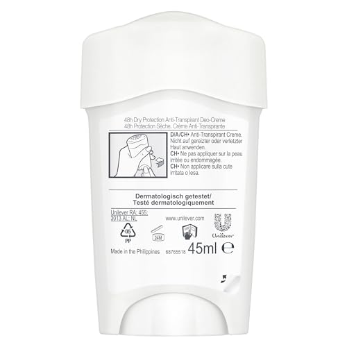 Rexona Women Maximum Protection Anti Transpirant Deo Creme Clean Scent Deodorant mit 96 Stunden Schutz gegen starkes Schwitzen und Geruch mit 3x Schutz bei Stress, Hitze & Bewegung 45 ml