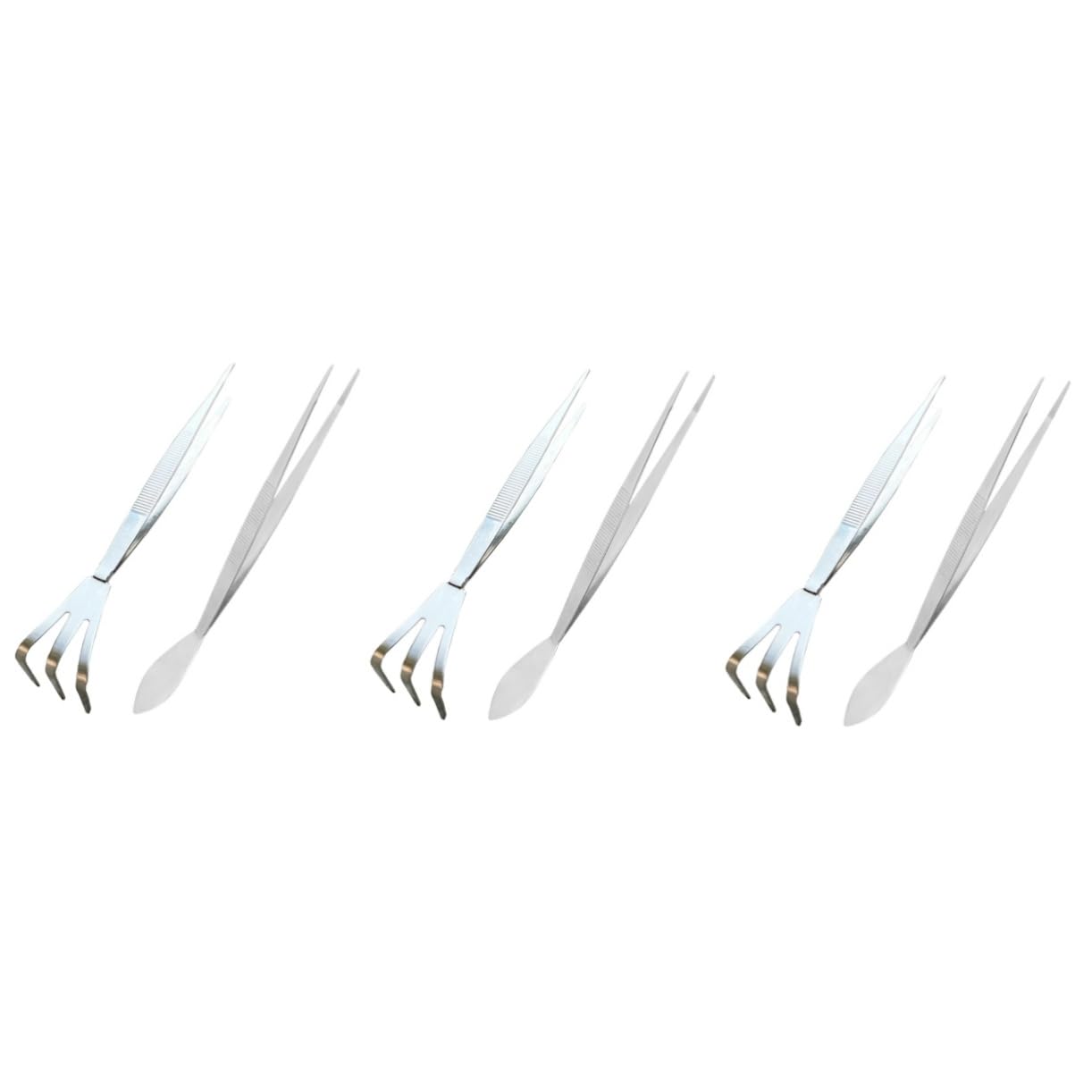 TOYANDONA 3 Set Strumento Per Bonsai Pinzetta Albero Bonsai Pinzette Per Piante Forniture Per Bonsai Spatola Pinzette A Rastrello Pinzette Per Terrario Acciaio Inossidabile Argento 2 Pezzi*3