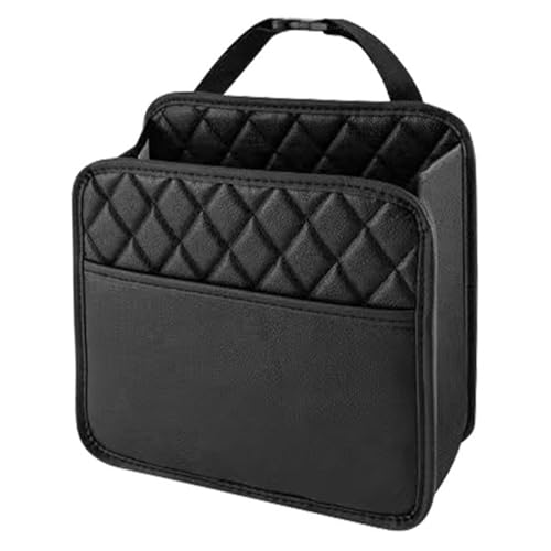 CGTQROVR Car Seat Back Storage Bag Hanging Car Back Seat Organizer Universal & Waterproof Leather Organizer for Automobile, Black