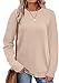 WIHOLL Tops for Teachers Womens Sweaters Lightweight Long Sleeve Shirts Crewneck Early Fall Fashion Clothing Business Casual Outfits for Women Apricot L