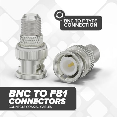 image for THE CIMPLE CO - RF (F81) to BNC Adapters for Coaxial Cables - BNC Male