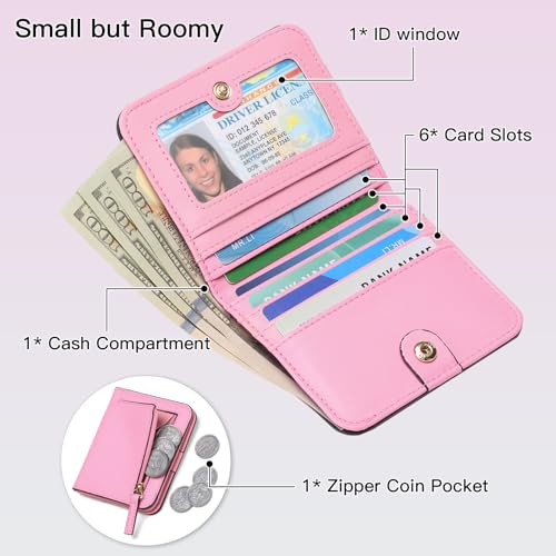 Initial Wallet Women Small Teen Girl Gifts Trendy Stuff Girls Wallets Personalized Christmas Birthday Gift for Women Friends Daughter Granddaughter 6 7 8 9 10 11 12 13 Year Old Pink A2