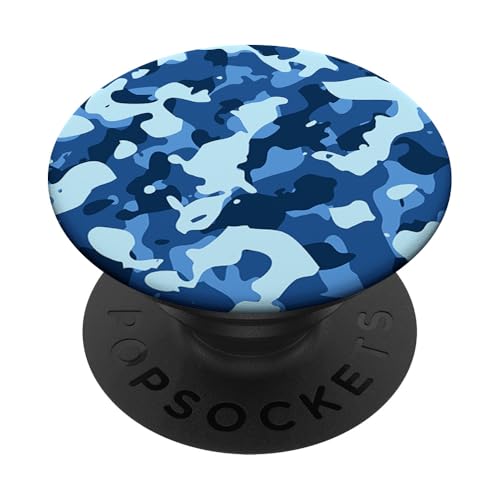 Army Camo Blue Camouflage Design for Boys Camo and Girl PopSockets PopGrip Adhésif