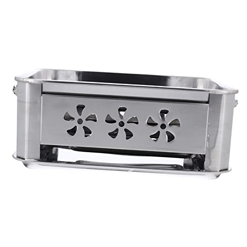 LOEFLIFA Barbacoa Portátil Inoxidable Grueso con Parrilla Extraíble para Camping Pesca y Jardín Resistente la Corrosión y Multifuncional para Carnes y Verduras