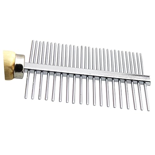 Hohopeti Pet Comb Trimmer Double Row Grooming Comb Stainless Steel for Cats and Dogs