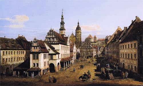 Peinture Poster Impression le marché de Pirna Bellotto de salon