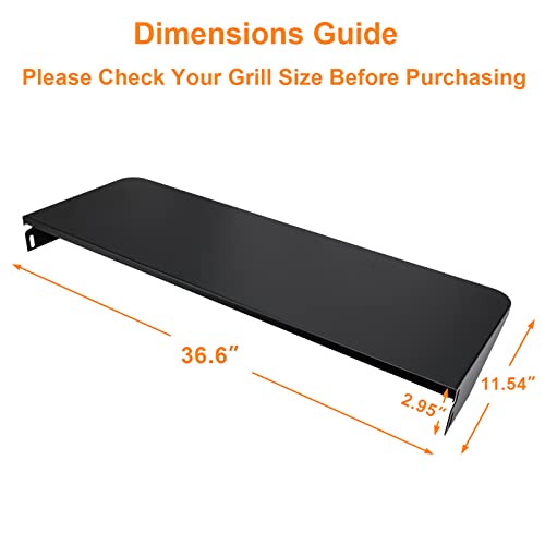 Utheer Folding Front Shelf for Traeger Pro 34, Century 885, Texas Elite 34 Pellet Grills, BAC363 Grill Accessory 37" x 12", Heavy-Duty Steel Table Supports 60 LBS, Foldable Prep & Storage Station - Thumbnail 6