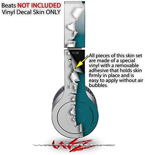 Skin Decal Wrap Works with Original Beats Solo HD Headphones Ripped Colors Gray Seafoam Green Skin Only (Headphones NOT Included)