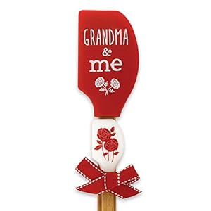 Shannon Road Gifts Classic Kitchen Red & White Dishwasher Safe Kitchen Buddies Silicone Spatulas, Set of 2, Grandma & Me