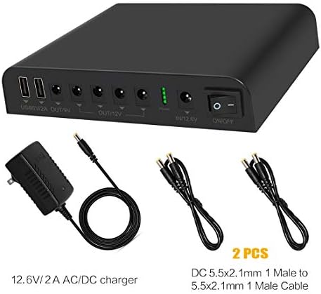 TalentCell Mini UPS Uninterrupted Power Supply 27000mAh 98Wh Lithium ion Backup Battery with DC 12V/9V/5V Output for Wireless Router, Modem, LED Light, CCTV Camera, Smartphone and more