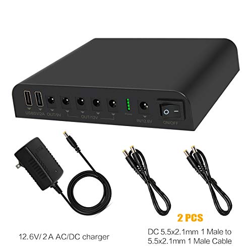 TalentCell Mini UPS Uninterrupted Power Supply 27000mAh 97.2Wh Lithium ion Backup Battery Pack with DC 12V/9V and 18W USB-A/USB-C PD Output for Router/Modem/LED Light, CCTV Camera, Smartphone and more