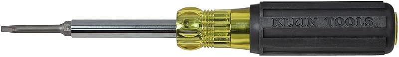 destornillador/destornillador de tuercas de puntas múltiples Klein Tools 32560, herramienta 6 en 1 de alcance extendido con puntas Phillips, ranuradas y cuadradas y desarmadores de tuercas