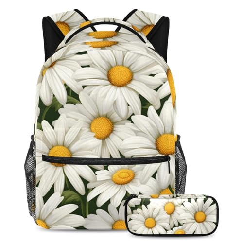 Sac à dos Elegant Little Daisy et trousse pour ranger les grands cahiers A4
