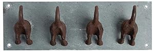 Esschert Design Hundeschwanz Garderobenleiste mit 4 Haken