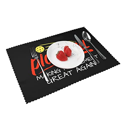Pickleball Make Retirement Great Again Placemats Set Of 4 12X18 Inch Table Mats For Kitchen Dining Home Table Decoration Table Mats #TOP1