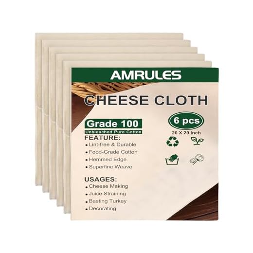 Amrules 6 Pcs Cheese Cloths, Grade 100, 20x20 Inch, Unbleached Cotton