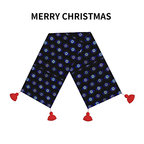 Christmas Table Runner Turkish-Evil-Eye-Symbol Modern Table Decor Long Table Cover #TOP2