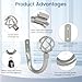 HIKMLK Curtain Holdbacks 2pcs, Solid Cast Iron Heavy Duty Curtain Tiebacks for Wall, Side Holder Pull Back Hooks for Drapes Tie Back Home Window Decor (Satin Nickel)