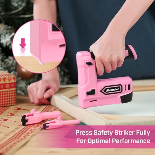 Bielmeier BCSK-4P Pink Cordless Staple Gun, 2-In-1 Nail Gun Battery Powered With 2600Pcs Staples And Nails, 4V Brad Nailer Tacker Electric Stapler thumb #4